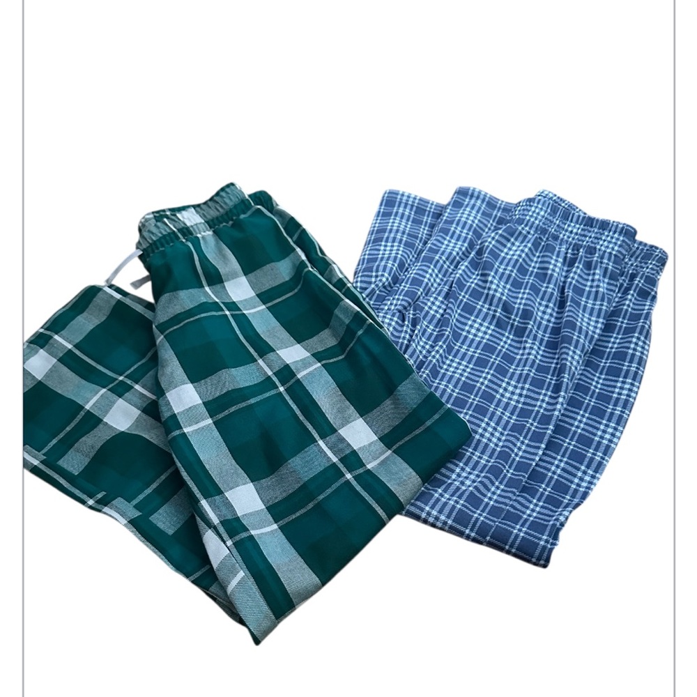 Cat & Jack Green and Blue Plaid Pajama Bottoms